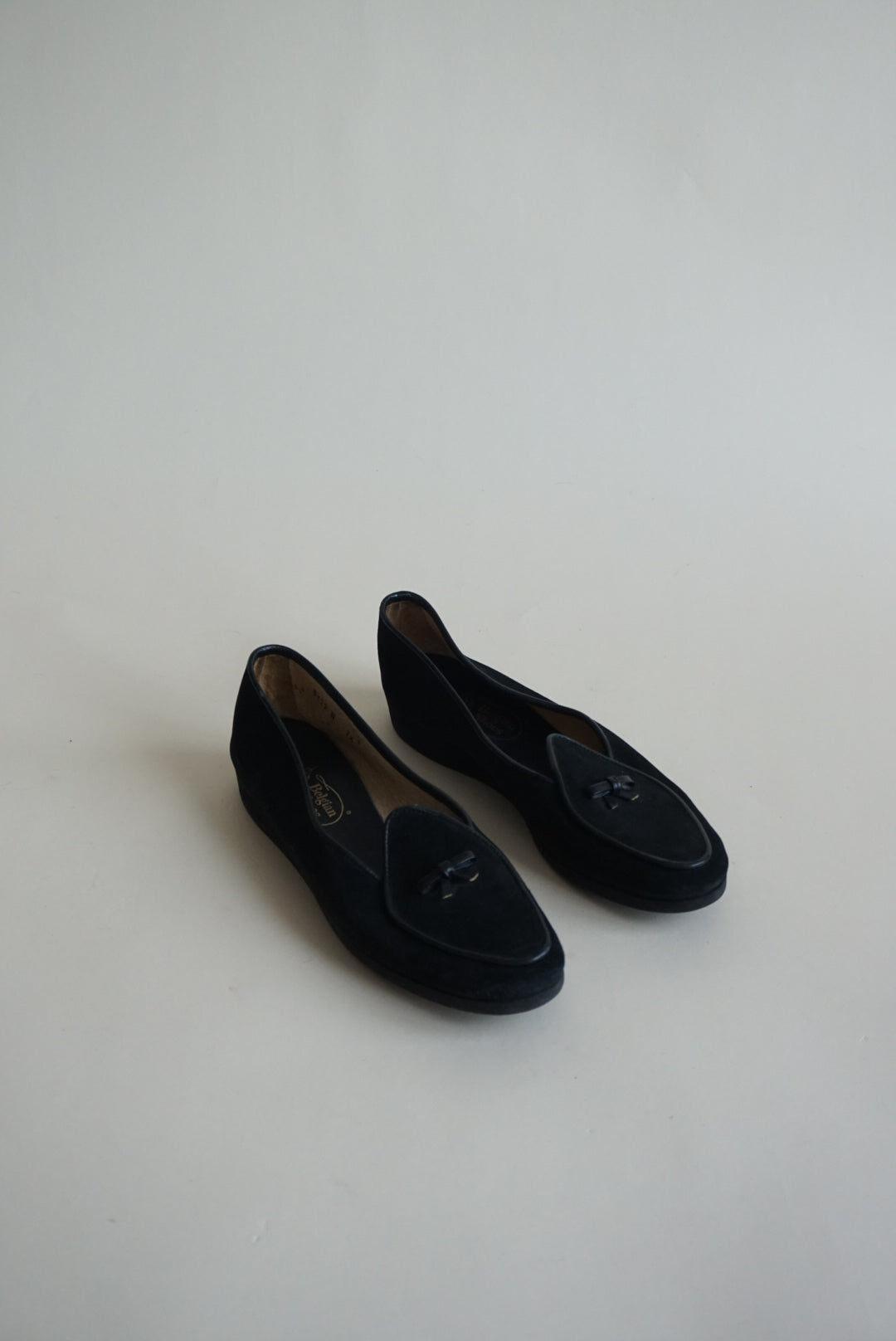 "Belgian Shoes" Suede Black Loafers - Size 7.5