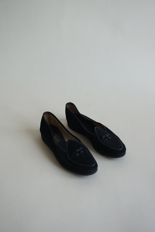 "Belgian Shoes" Suede Black Loafers - Size 7.5