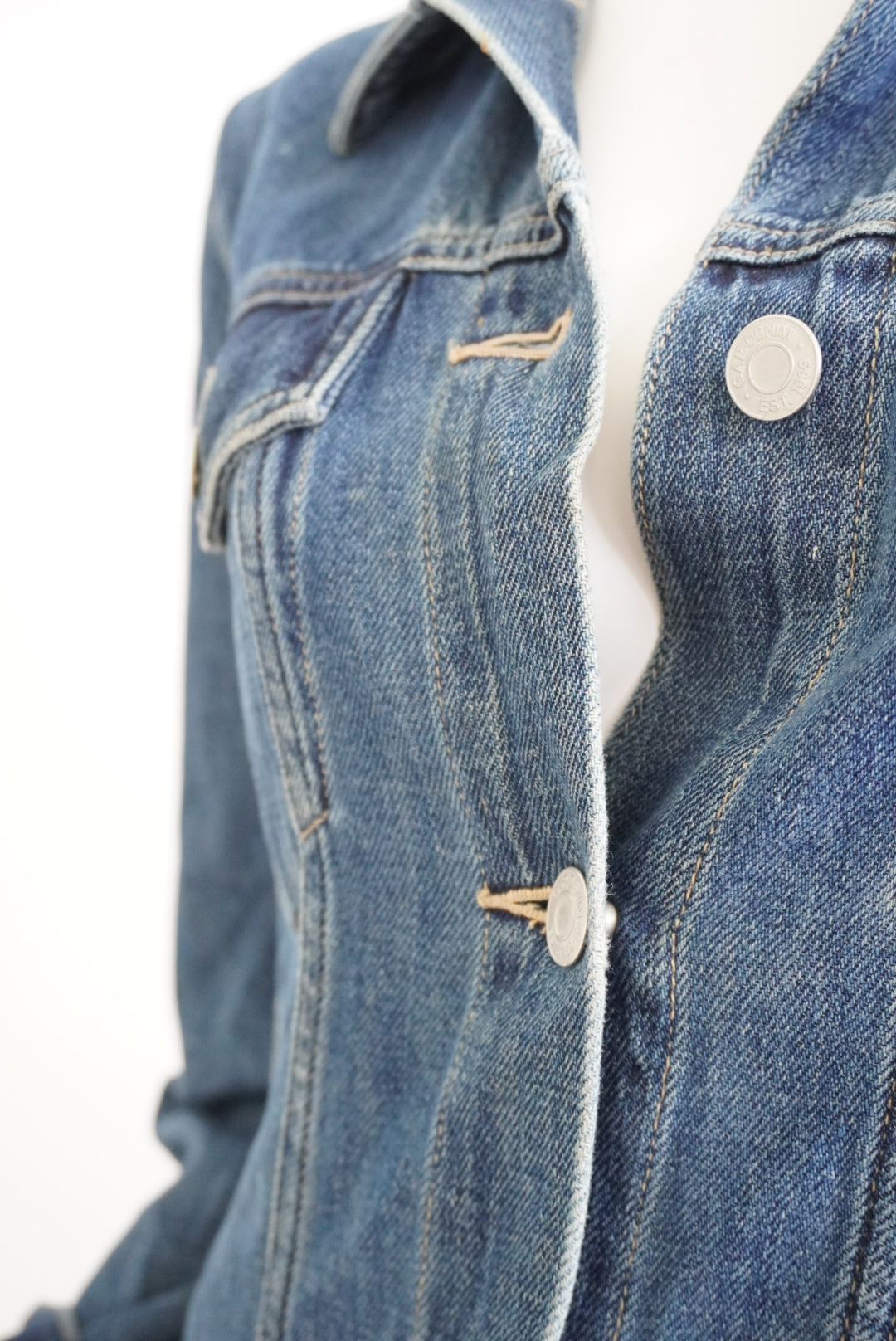 Gap Denim Blue Button Up Collared Dress / Longline Jacket- Size Large