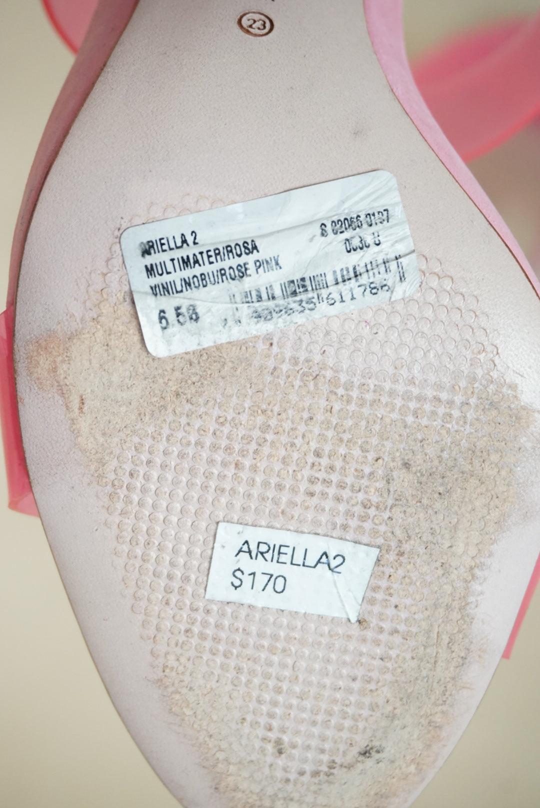 Schutz Pink PVC Ariella Stiletto Sandal Heel - Size 6.5