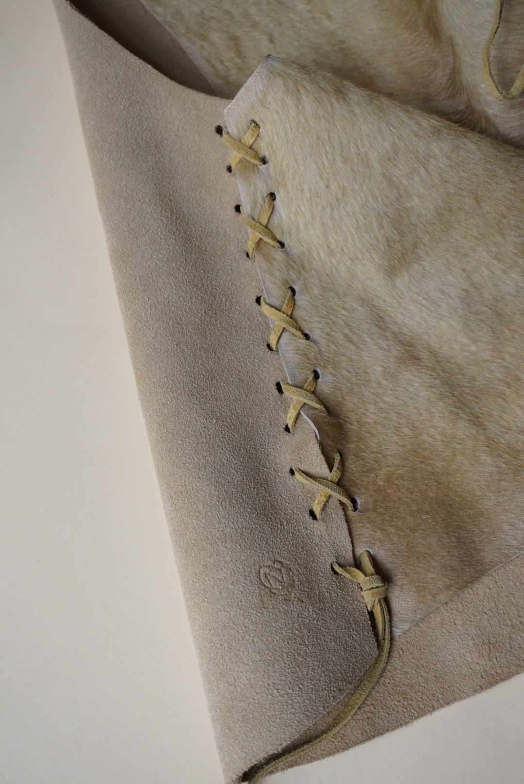 Vero B Handmade Leather Beige Pony Hair Vest
