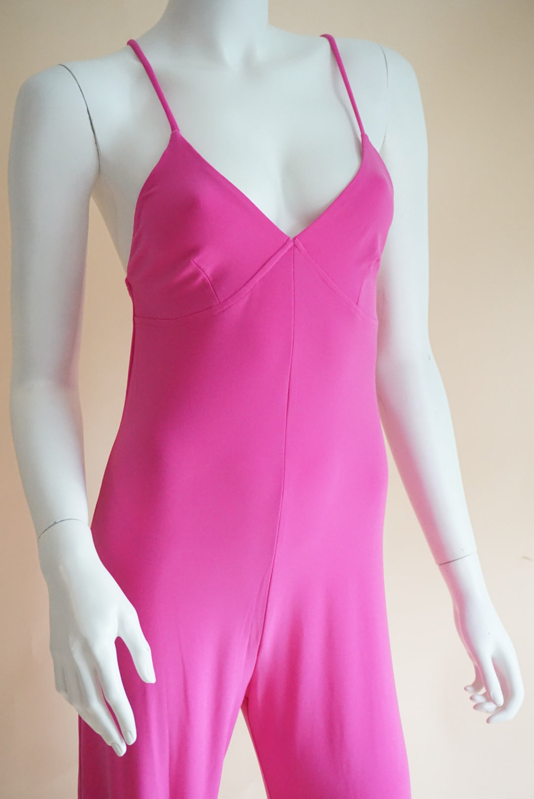 Norma Kamali Pink Lycra Slip Jog Jumpsuit - Size Small