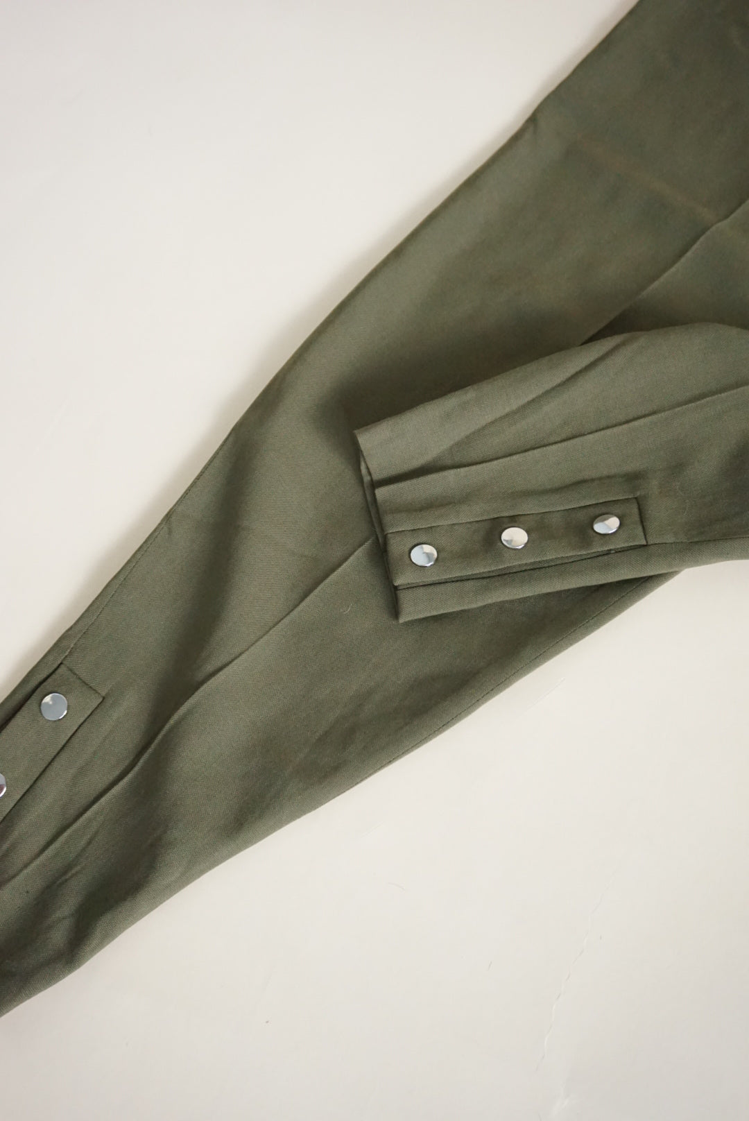 Altuzarra Tapered Breeches Virgin Wool Snap Olive Green Trousers - Size 34