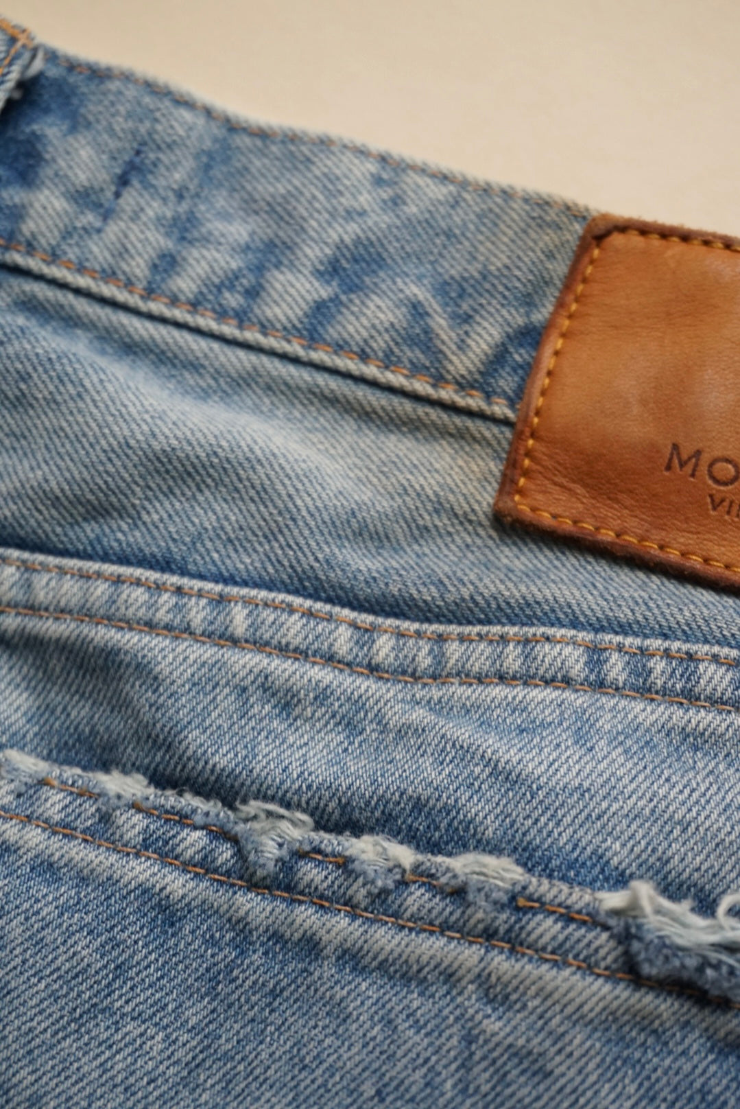 “Moussy Vintage” Frayed Hem Distressed Button Fly Jeans - Size 29