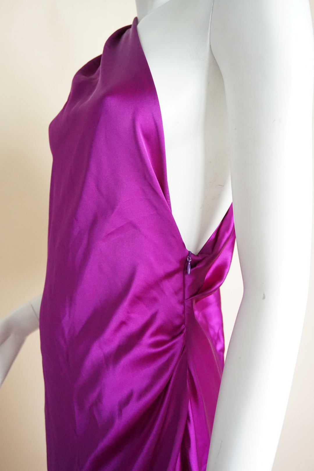 Zara Purple Satin One Shoulder Aysmmetric Midi Dress NWT - Size XL