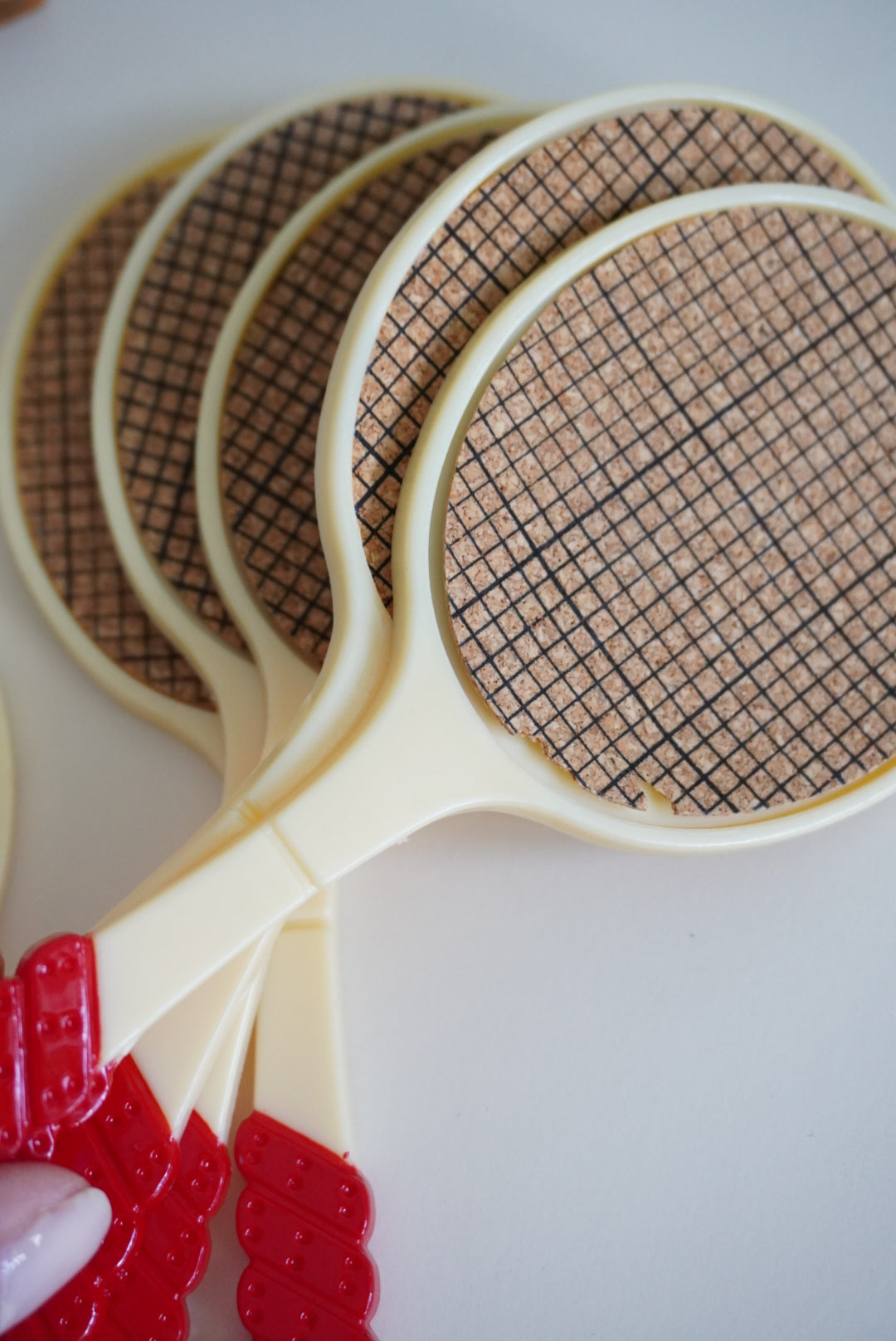 Vintage Tennis Racquets Plastic Coasters - Size of 6