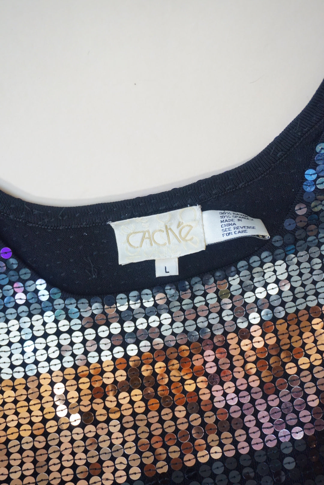 Cache 90's Vintage Sequin Kit Blouse - Size Large