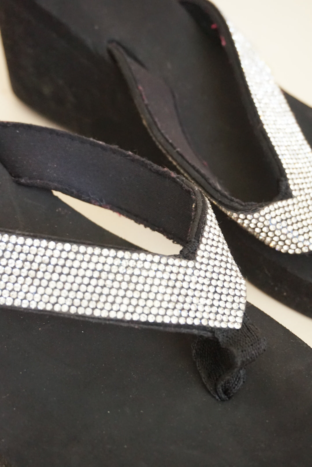 Charlotte Russe Y2K Black Rhinestone Platfrom Sandals - Size 9