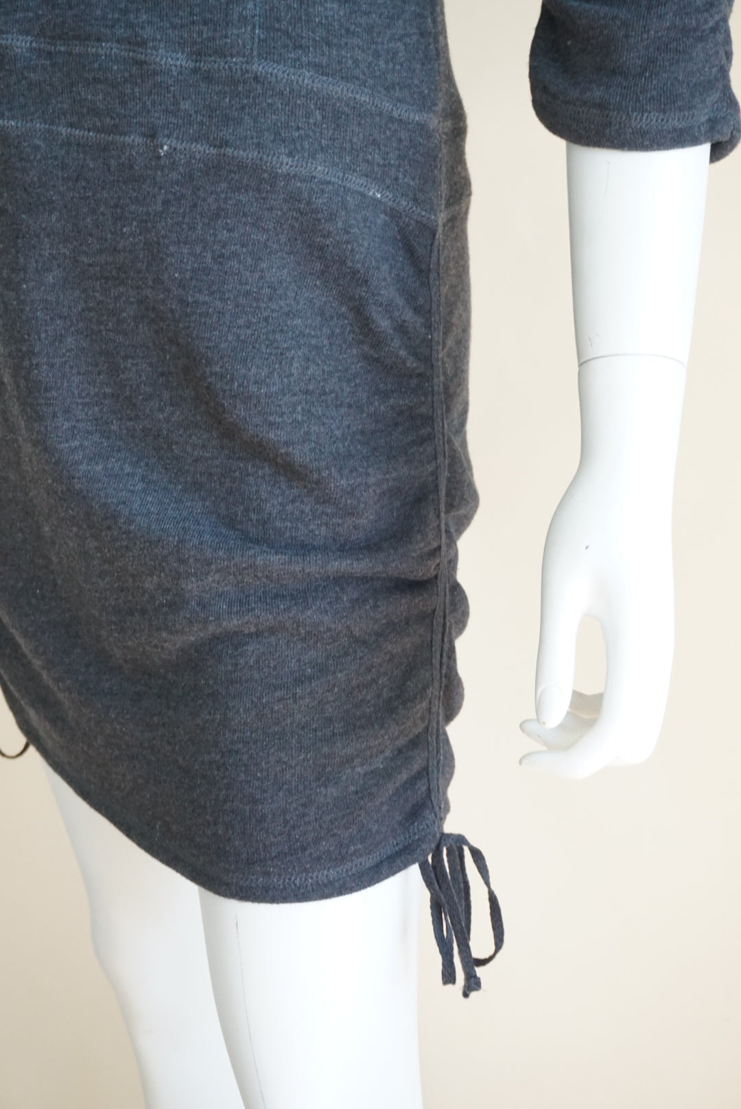 Apple Bottoms Y2K Grey Terry Cloth Mini Rhinestone Hooded Dress - Size Large