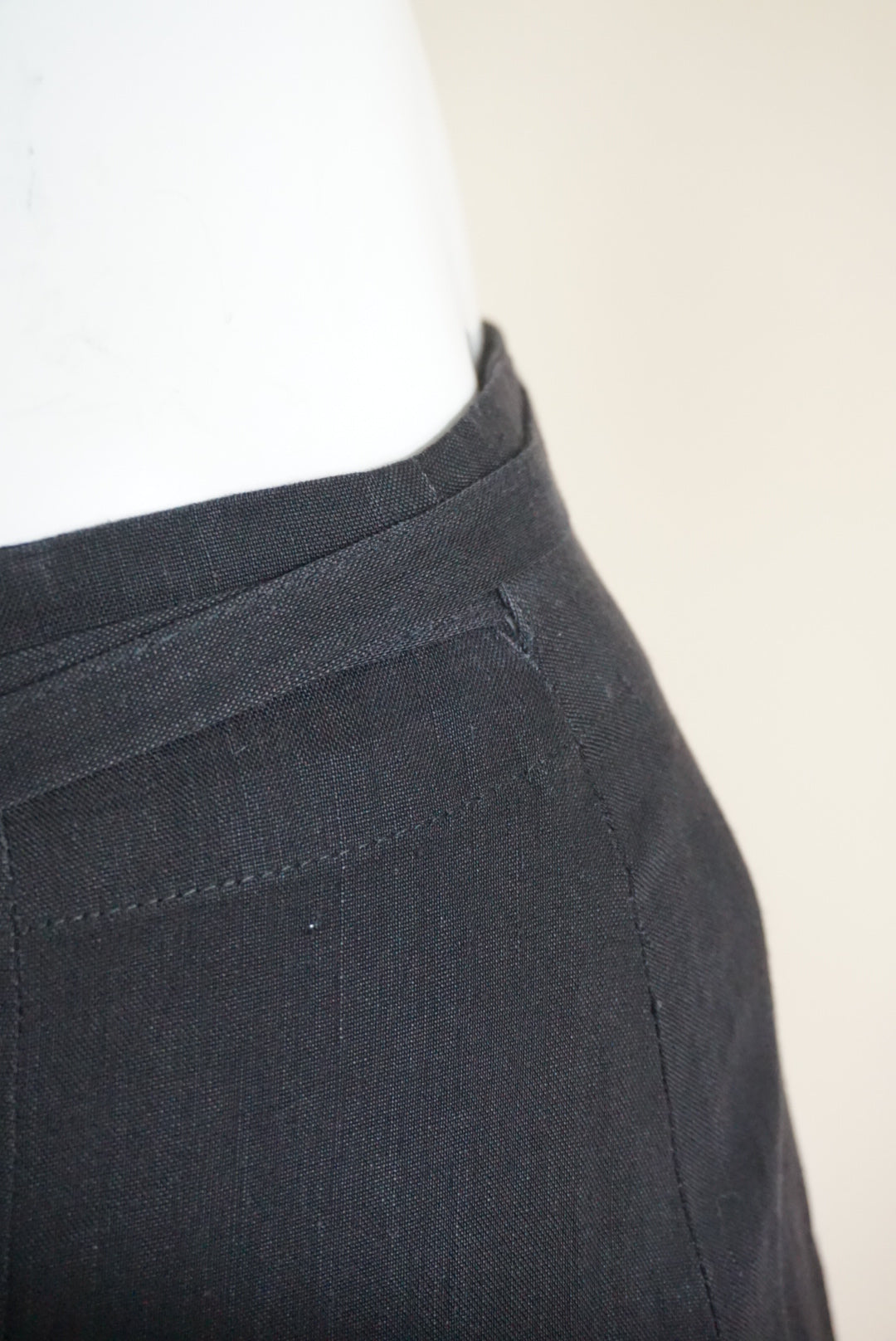 Banana Republic 90s Vintage Black Linen Wrap Skirt