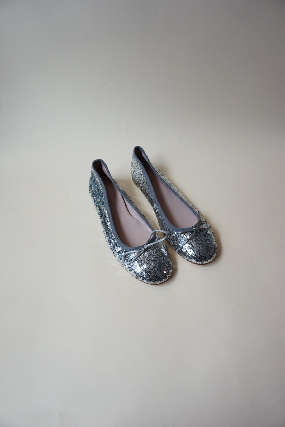 Andrea Carrano Silver Sequin Ballet Flat - Size 39