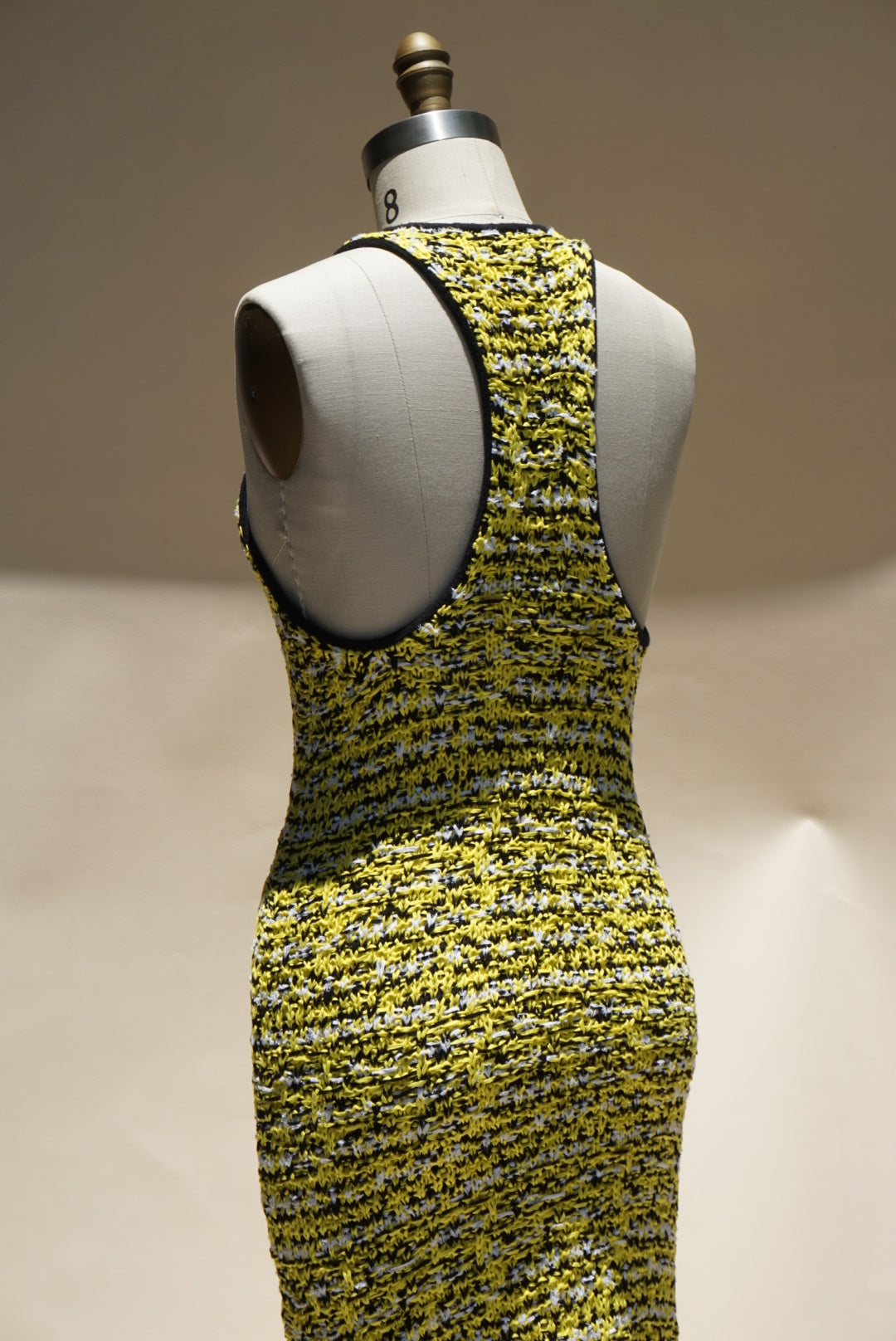 "Rag & Bone" Midi Crochet Yellow/Back Racer Back "Viola" Dress - Size XS