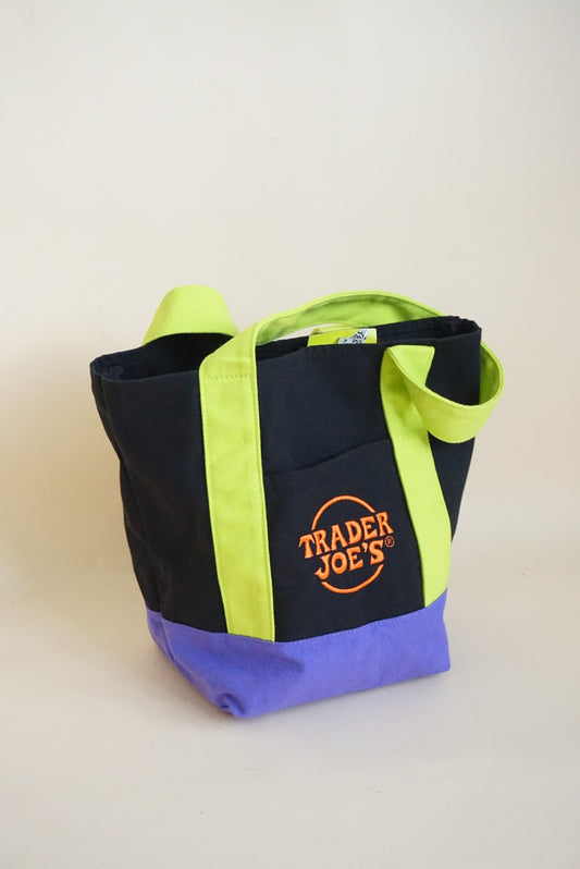 Trader Joe's Halloween Canvas Tote Mini Bag Limited Edition - Black Purple Green - NWT