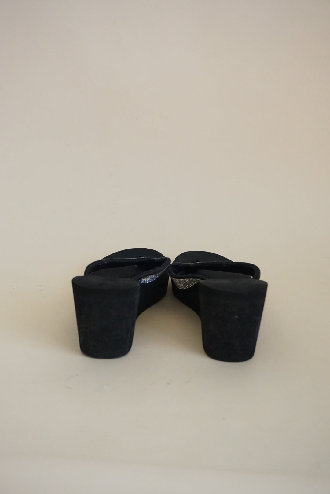 Charlotte Russe Y2K Black Rhinestone Platfrom Sandals - Size 9