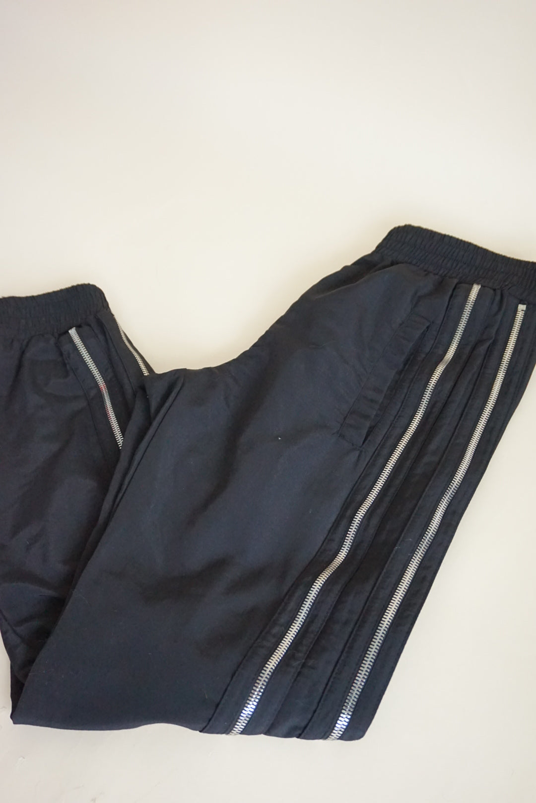 RtA Sporte Black Double Zip Track Nylon Pants - Size XS