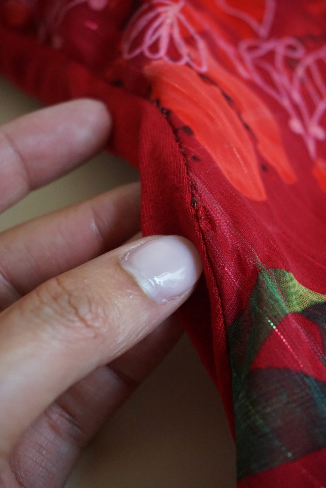 Desigual Red Y2K Mini Bodycon Floral Sheer Printed Overlay Dress - Size Medium