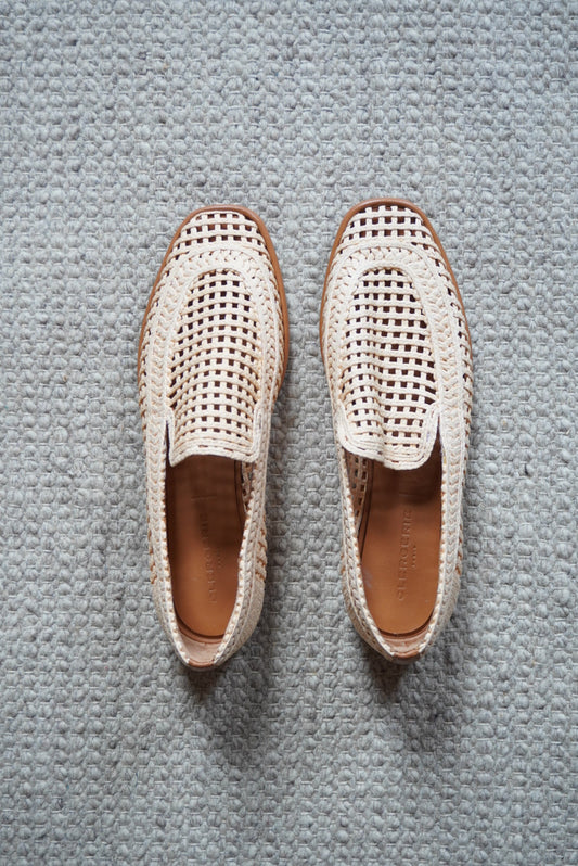 Robert Clergerie Paris Tan Orlana Jute Espadrille Raffia Penny Loafers - Size 40