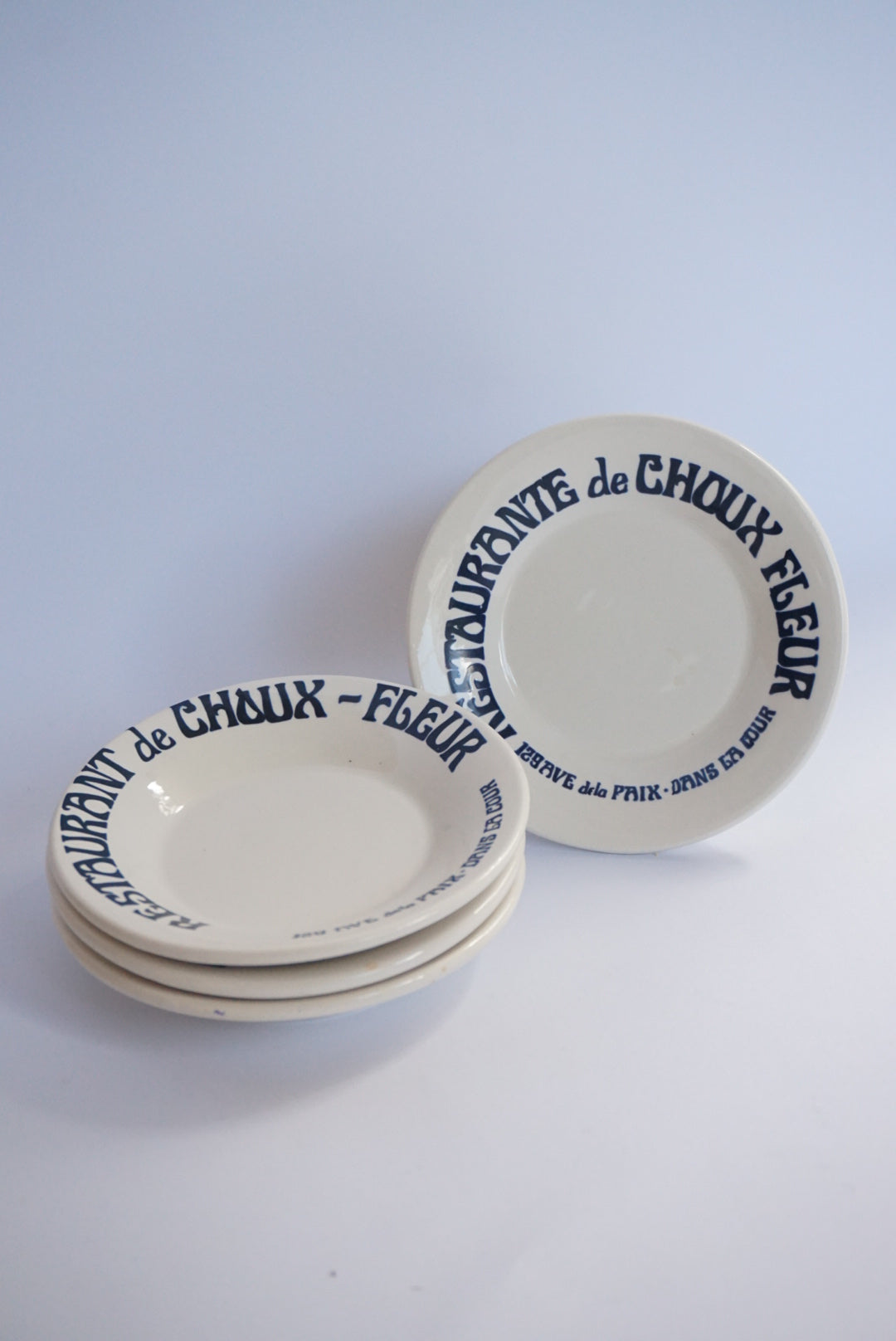 Vtg Howard Kaplan Sigma Restaurant de Choux Fleur Small Saucer Dish - Set of 4