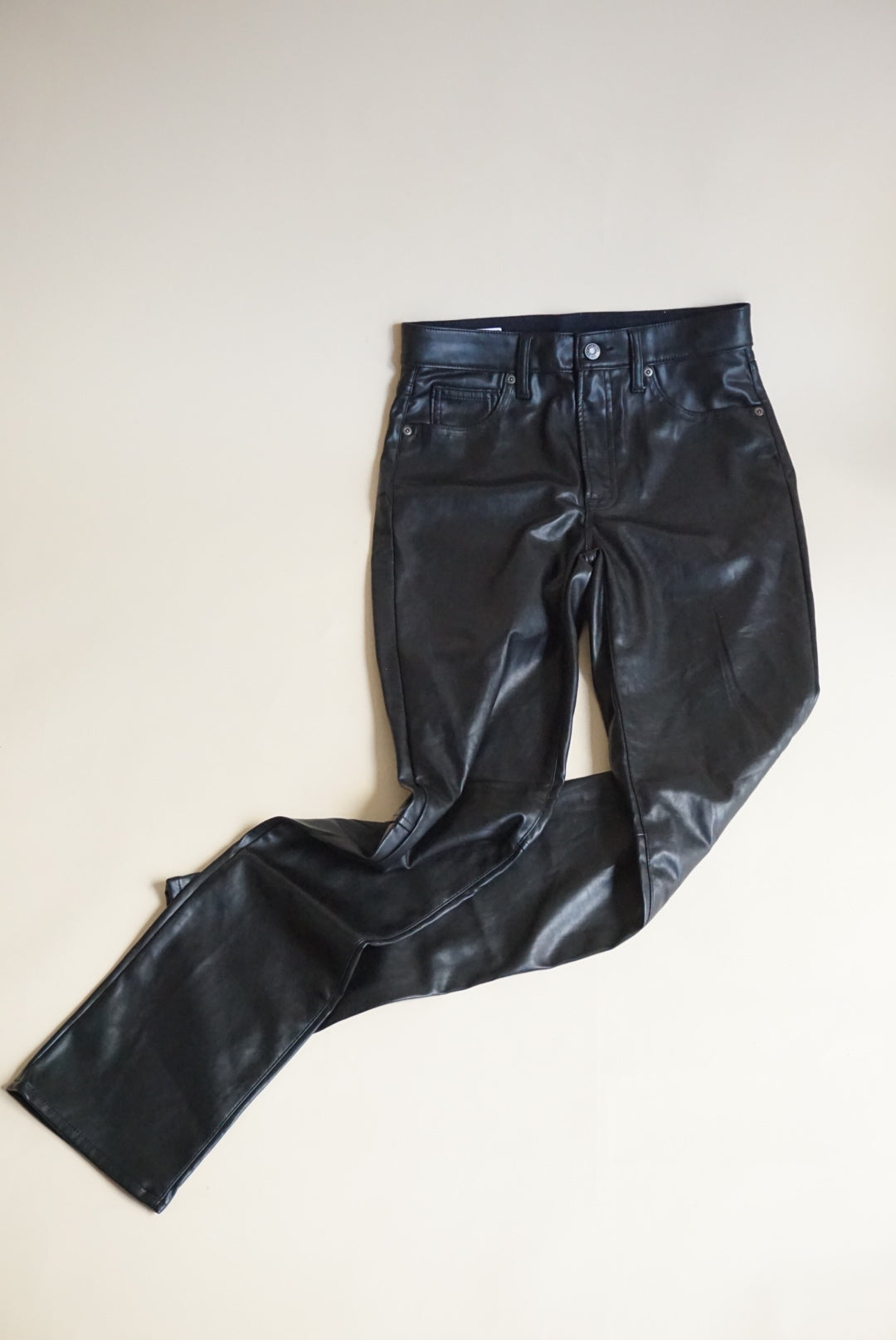Gap Black Vintage High Rise Slim Faux Leather Pants - Size 27