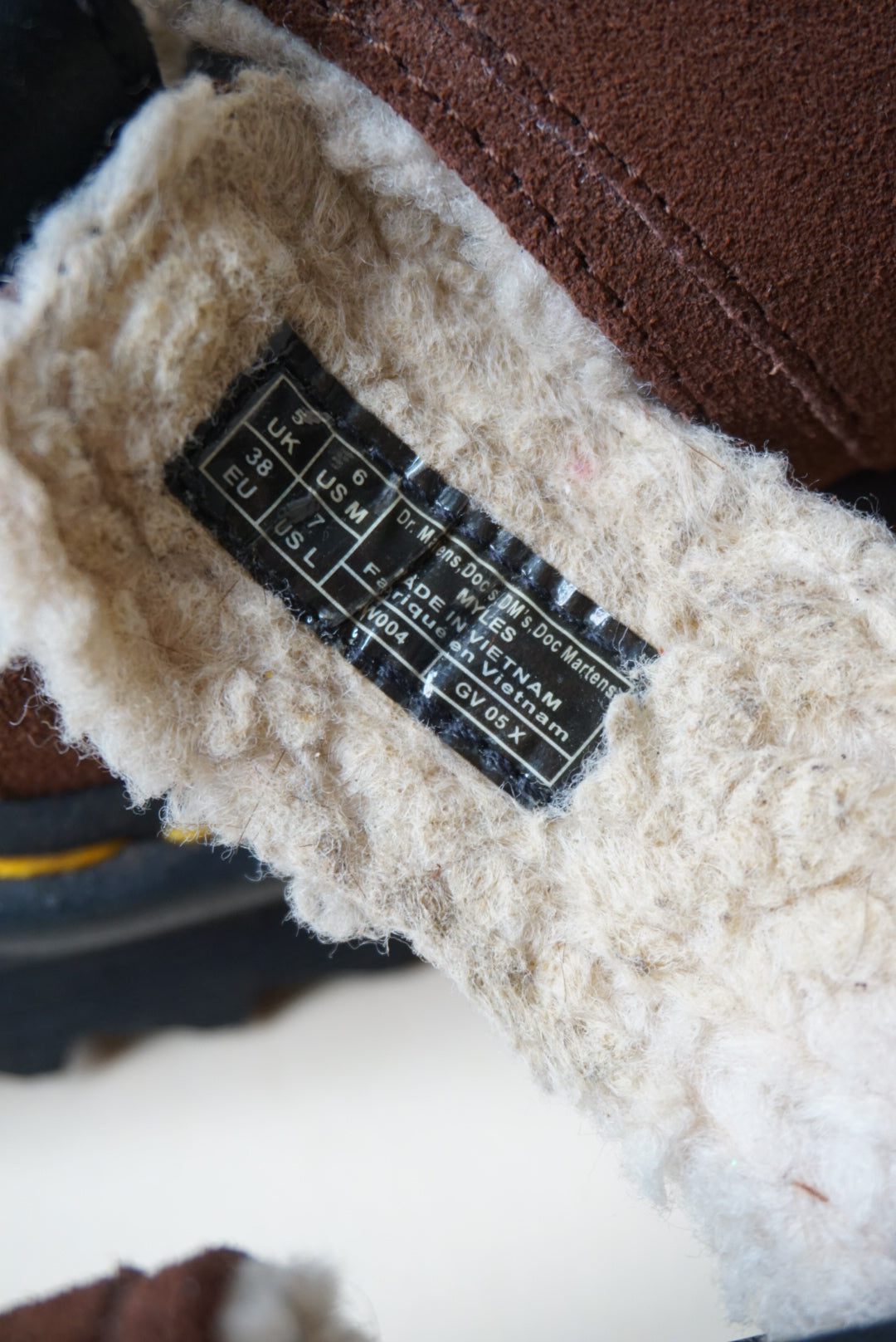 Dr. Martens Brown "Myles" Suede Faux Fur Lined Buckle Sandals - Size 7