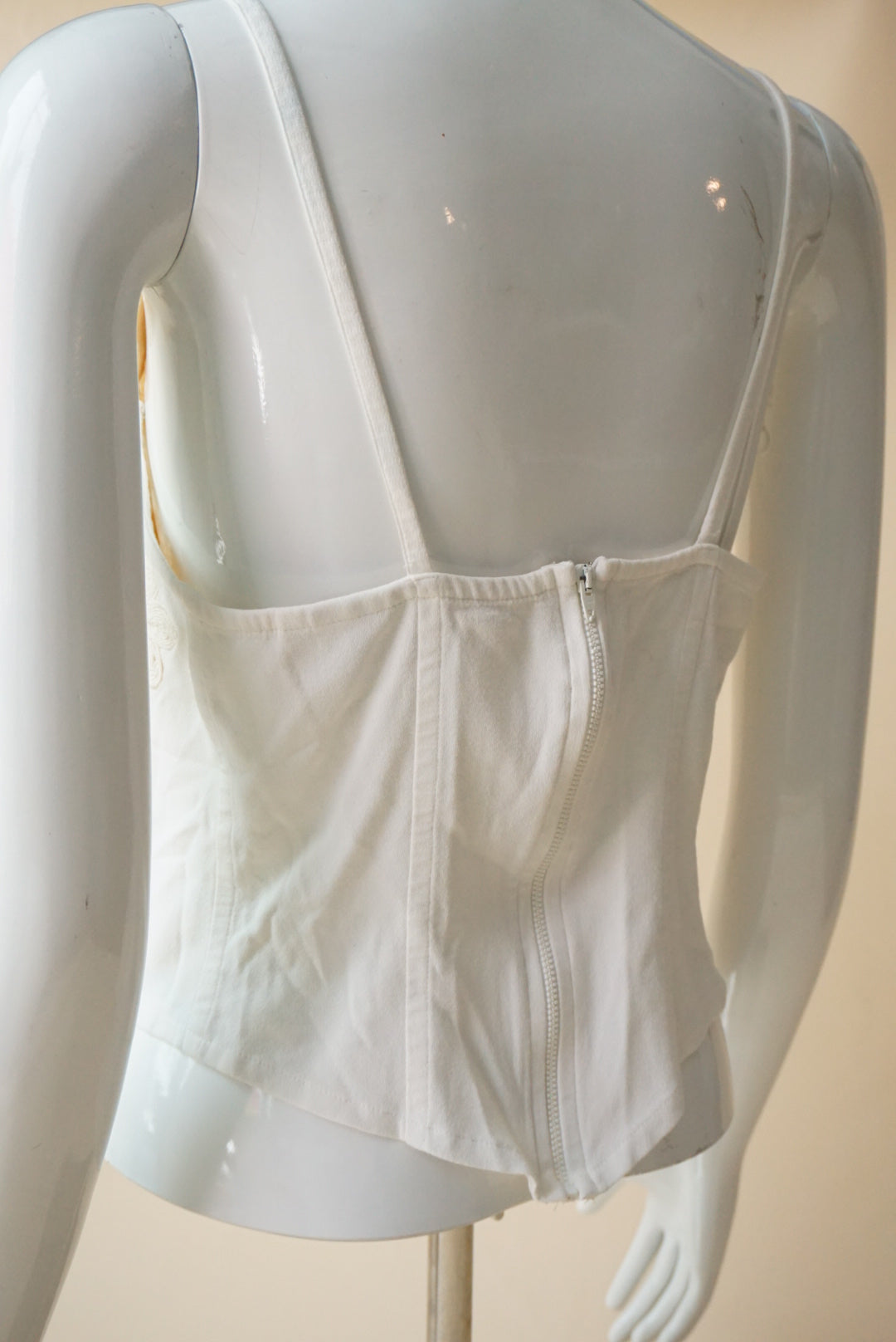 Vintage 1990 Ritmo di Perla Ivory Floral Embroidered Bustier- Size IT 46