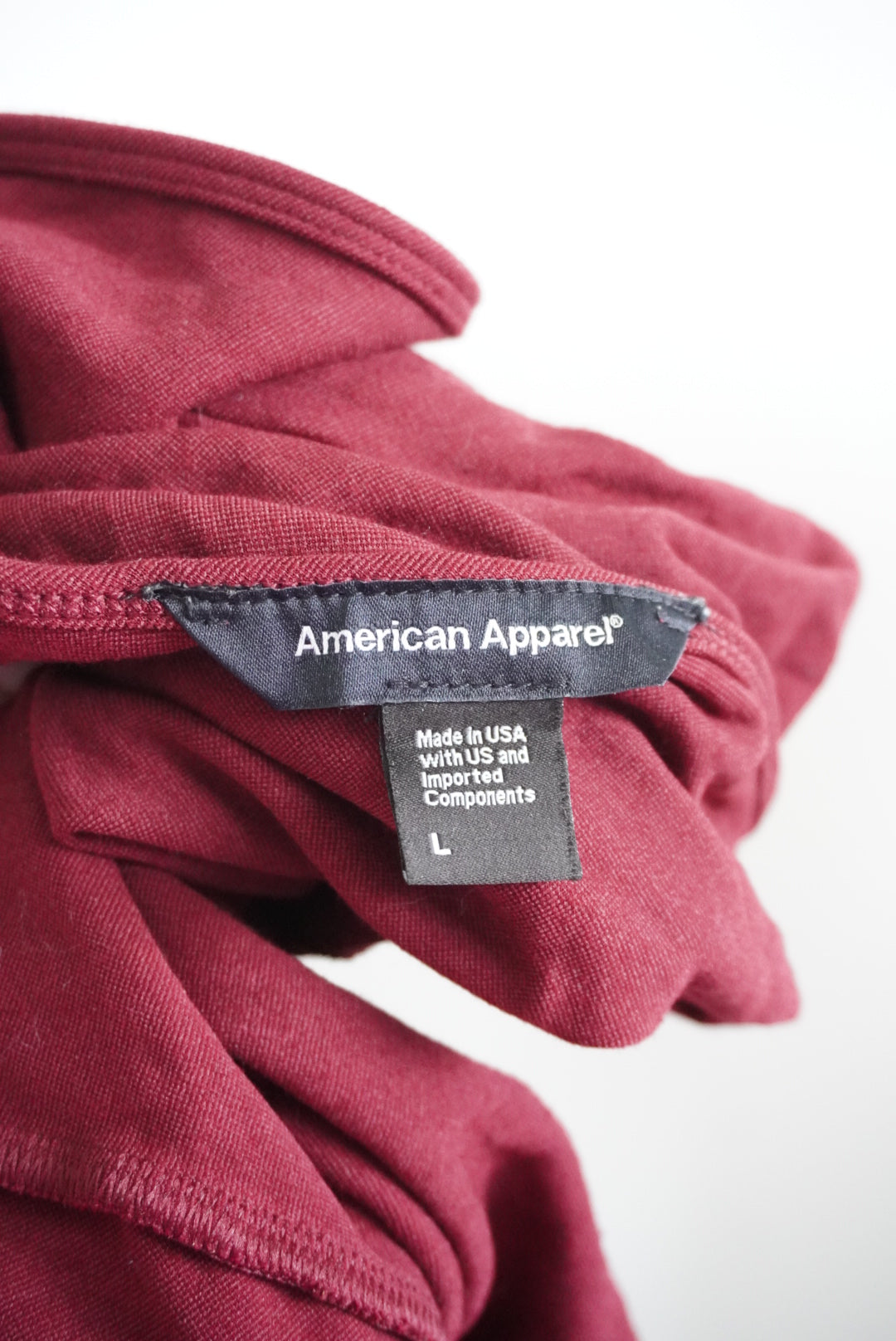 American Apparel Burgundy Wrap Mini Dress - Size Large