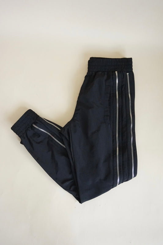 RtA Sporte Black Double Zip Track Nylon Pants - Size XS