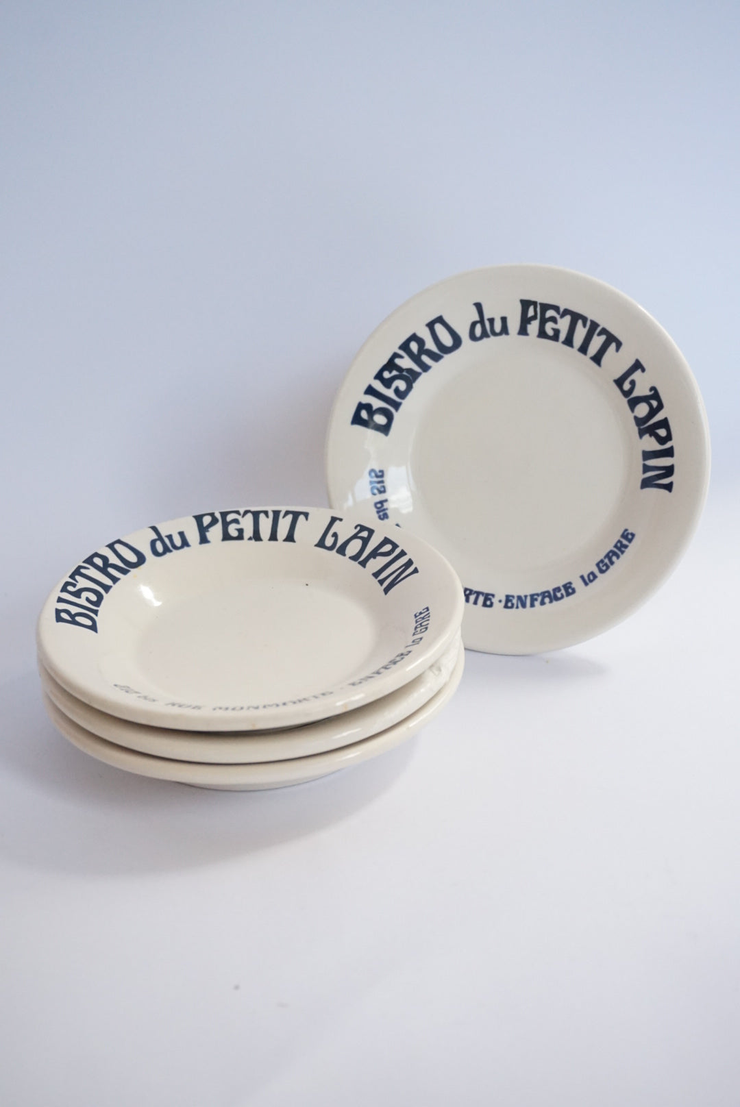 Vtg Howard Kaplan Sigma Bistro du Petit Lapin Small Saucer Dish - Set of 4