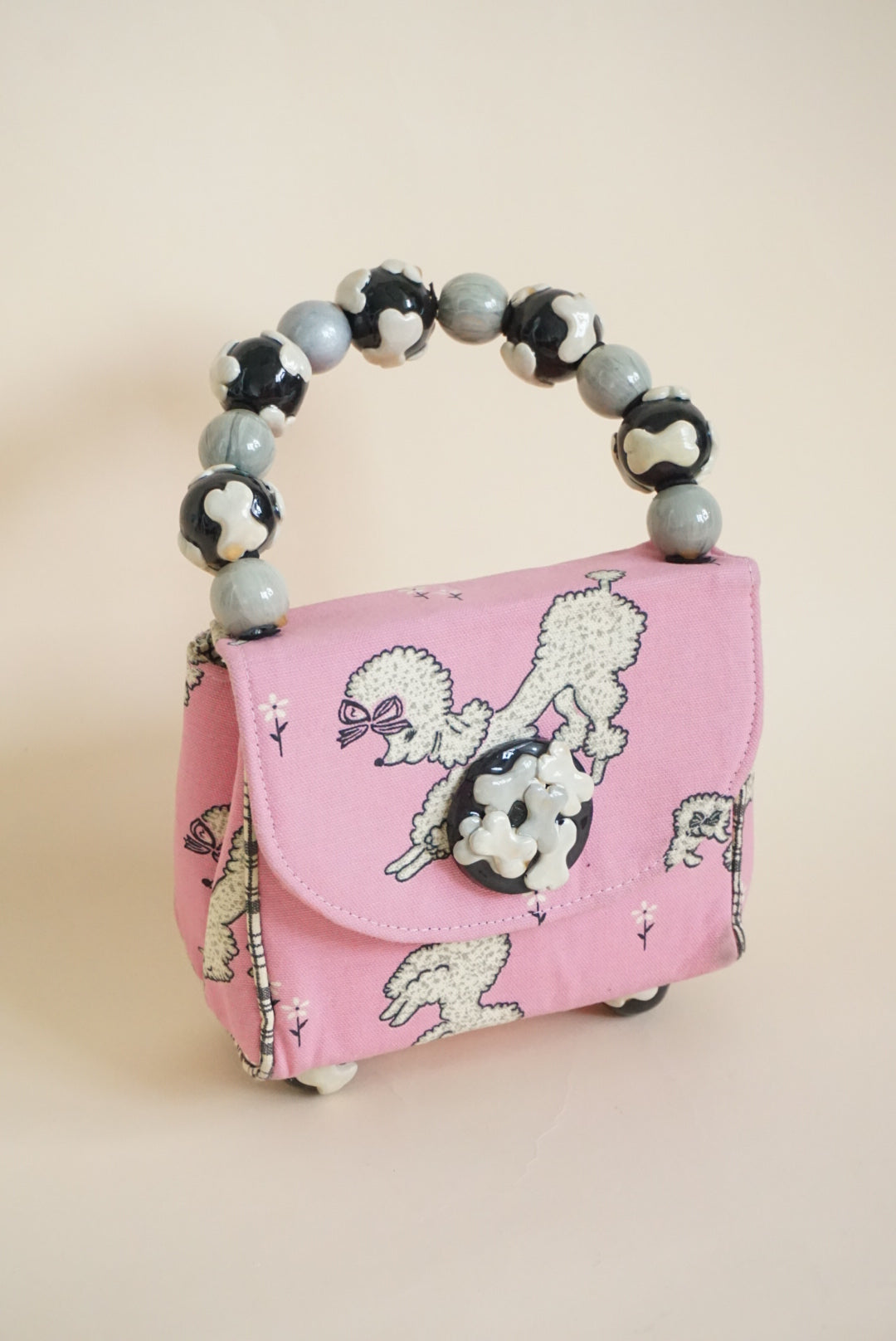 Rita Colombo Vintage Poodle Top Handle Canvas Handbag