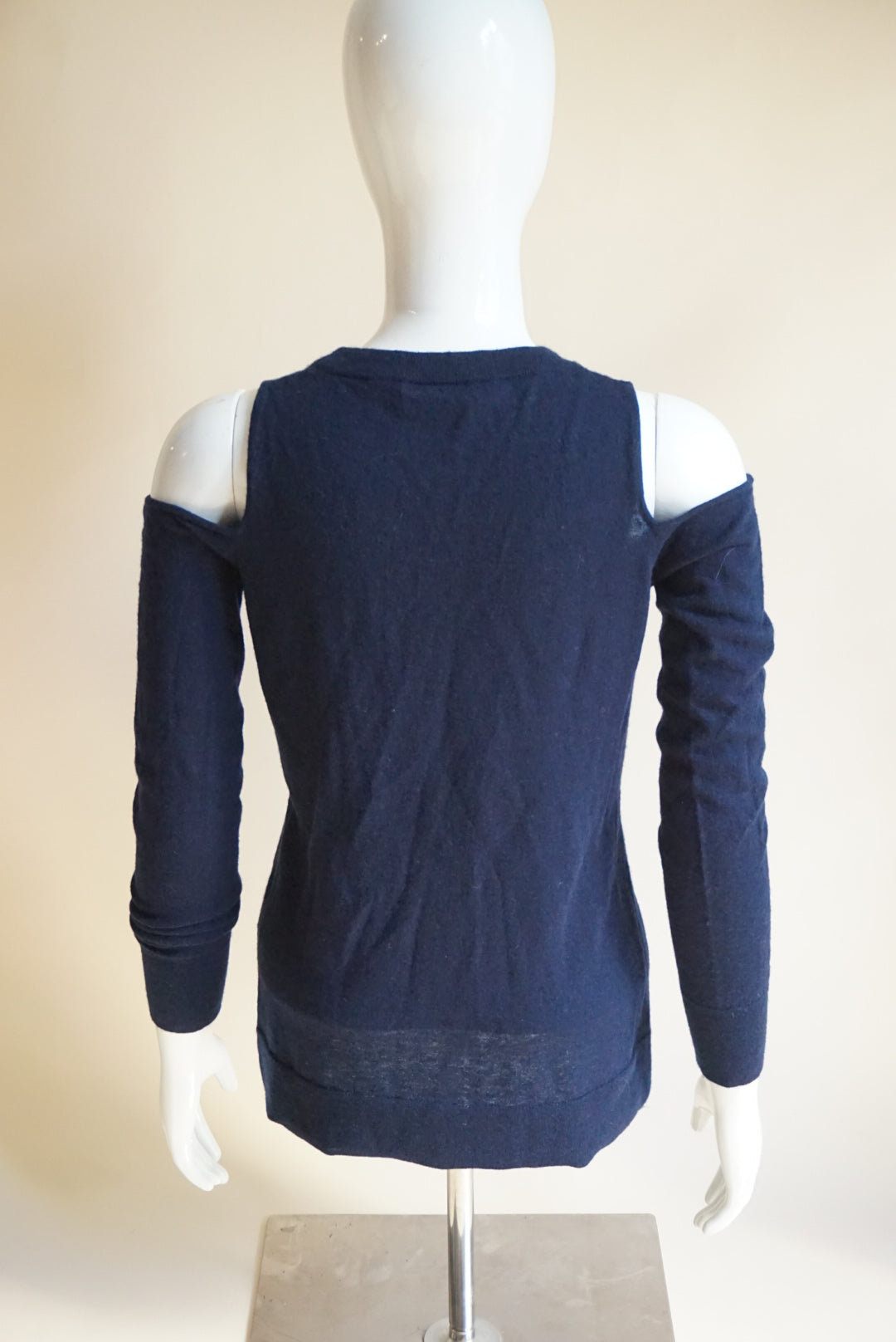 The Cashmere Project Navy Blue Shoulder Cut Out Sweater - Size Small