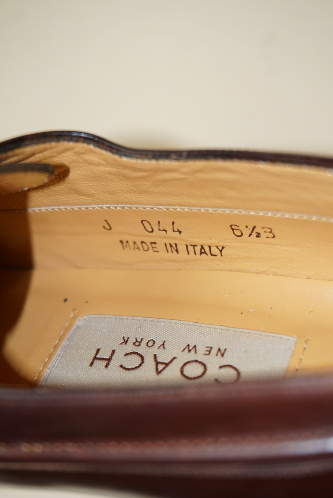 "Coach" Brown Leather Oxford Cap Toe Lace Up Heel Pump - Size 6.5
