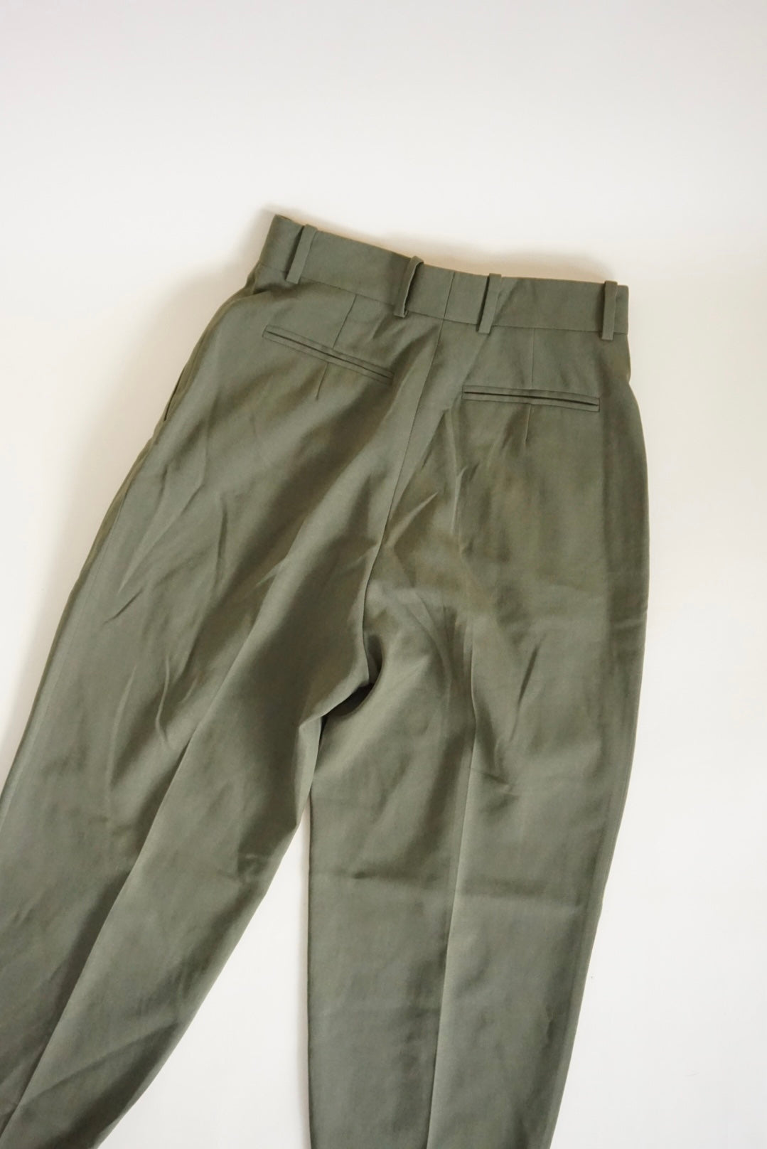 Altuzarra Tapered Breeches Virgin Wool Snap Olive Green Trousers - Size 34