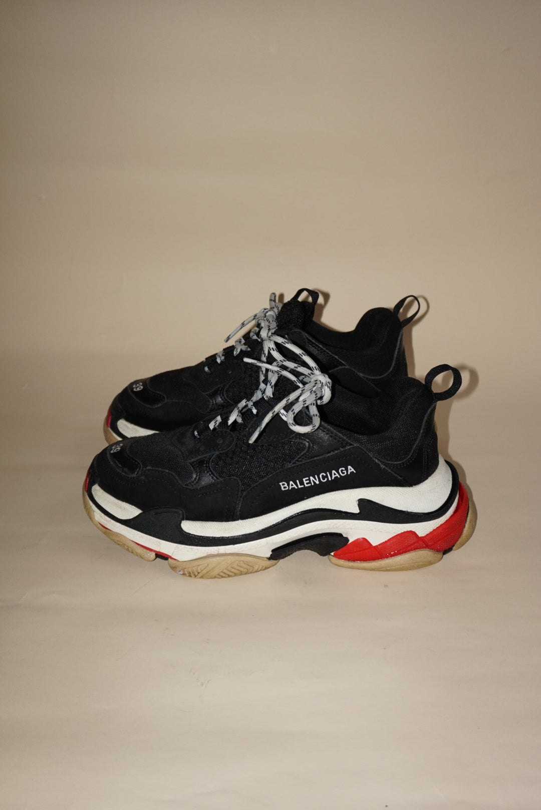 "Balenciaga" Triple S Mesh/ Leather Trainers - Size EU 39