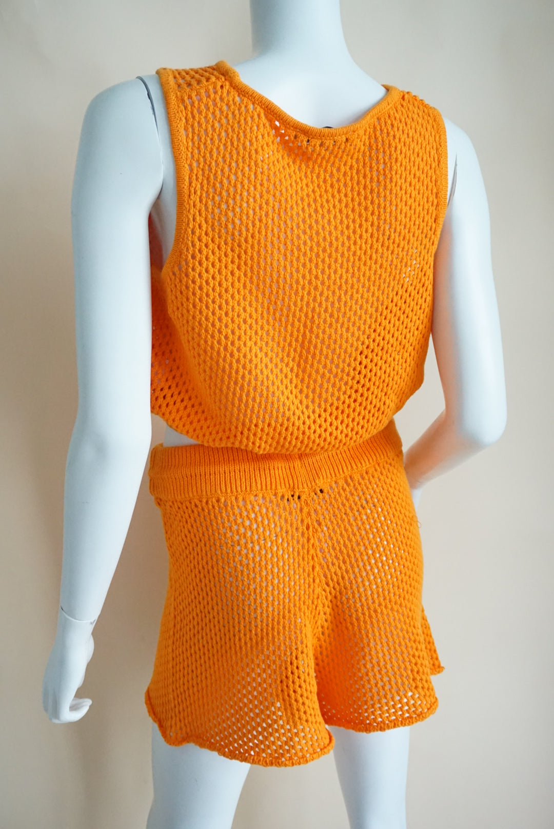 We Wore What Orange Crochet Shorts - Size Medium