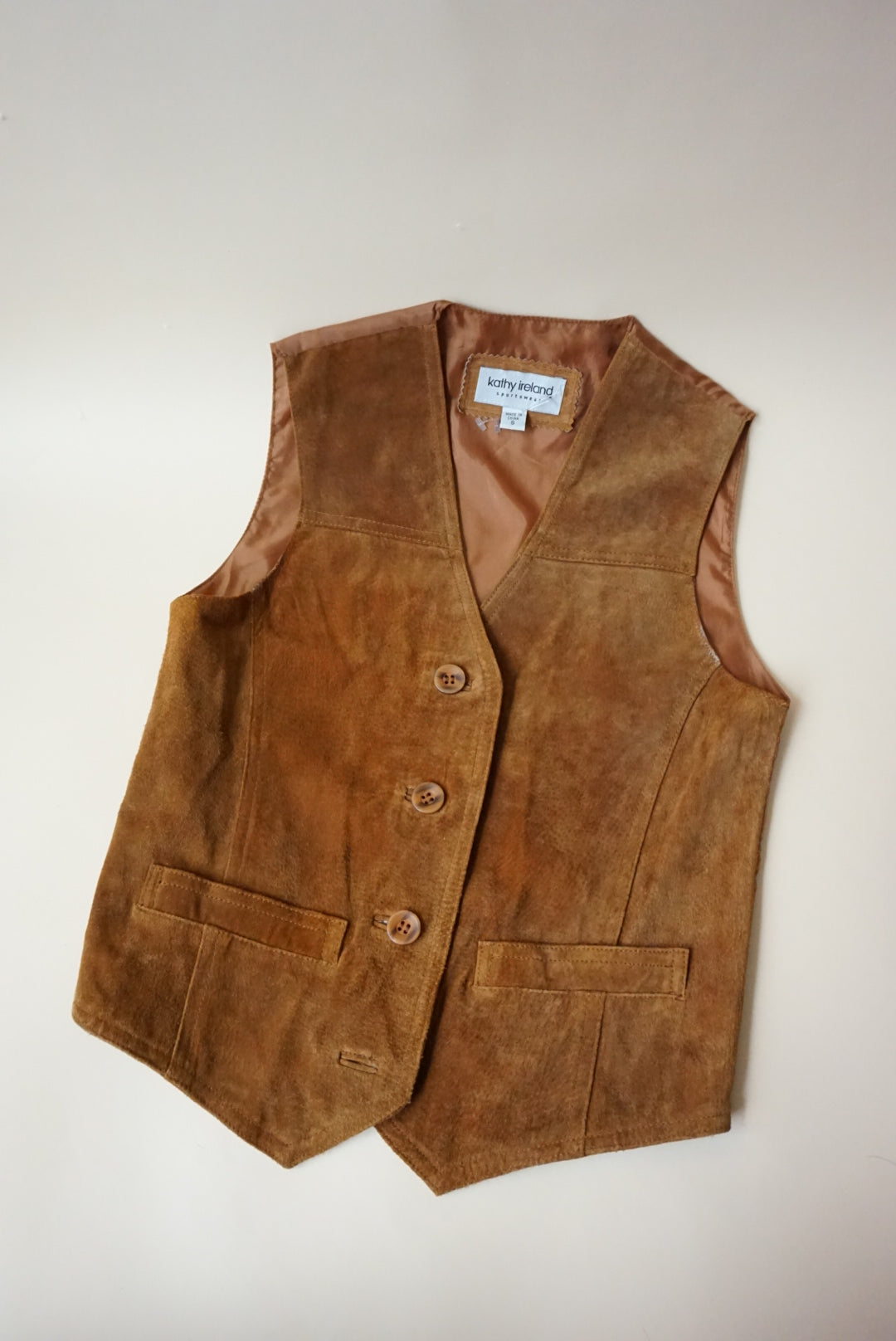 Kathy Ireland Suede Leather Western Vest - Size Small