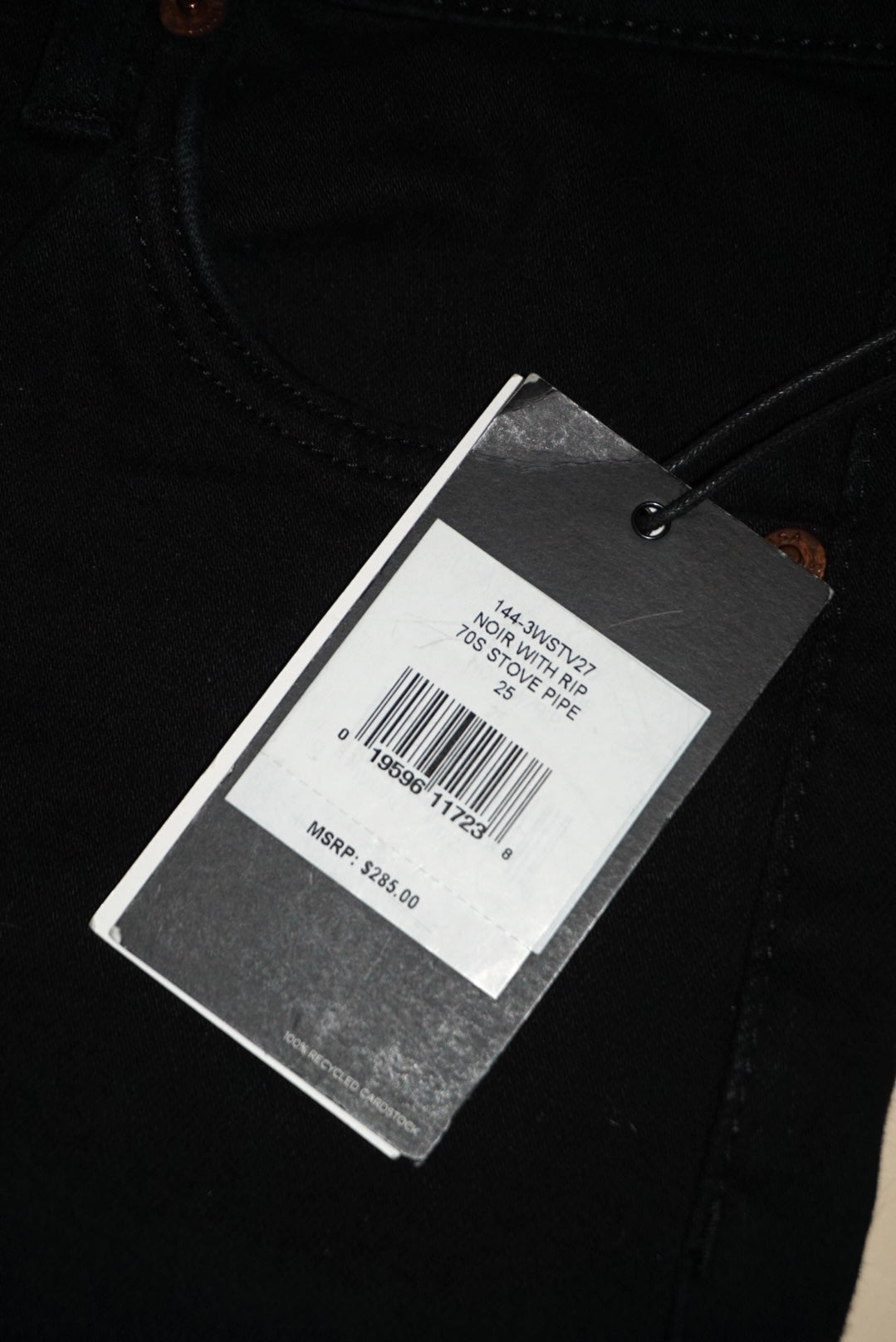 “Re/Done” Black Frayed Hem Jeans - Size 25
