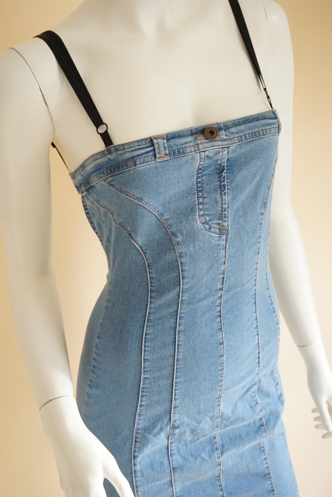 Dolce & Gabbana 90’s Denim Bustier Corsetry Cutout Dress - Size 40