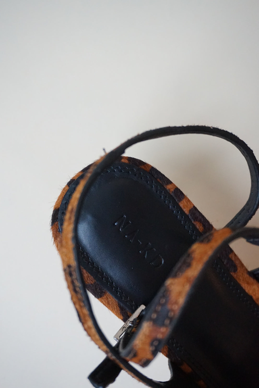 " Cheetah Pony Hair Ankle Strap Kitten Heel NWT - Size 10.5
