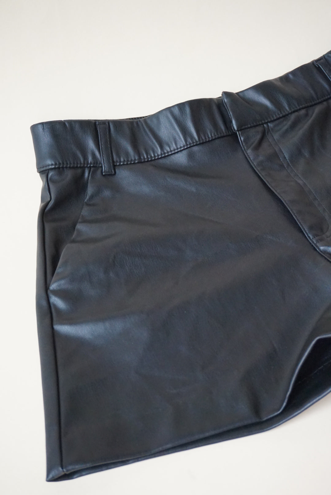 Zara Faux Leather Black Shorts - Size Medium
