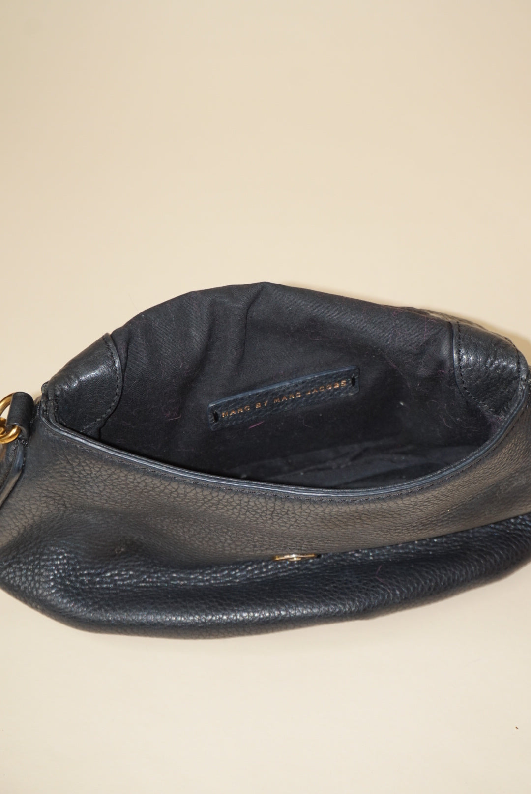 "Marc by Marc Jacobs" Classic Q Natasha Black Pebble Leather Shoulder Black Bag