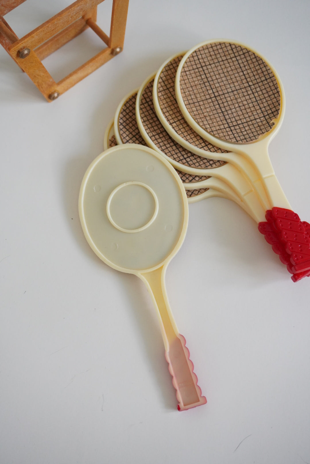 Vintage Tennis Racquets Plastic Coasters - Size of 6