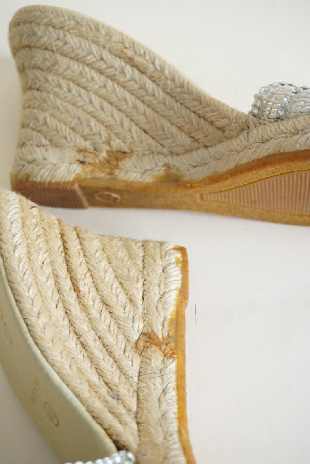 VTG Aldo Beaded Mesh Y2K Braided Wedge Sandals Made in Brazil - Size 40 / 9.5