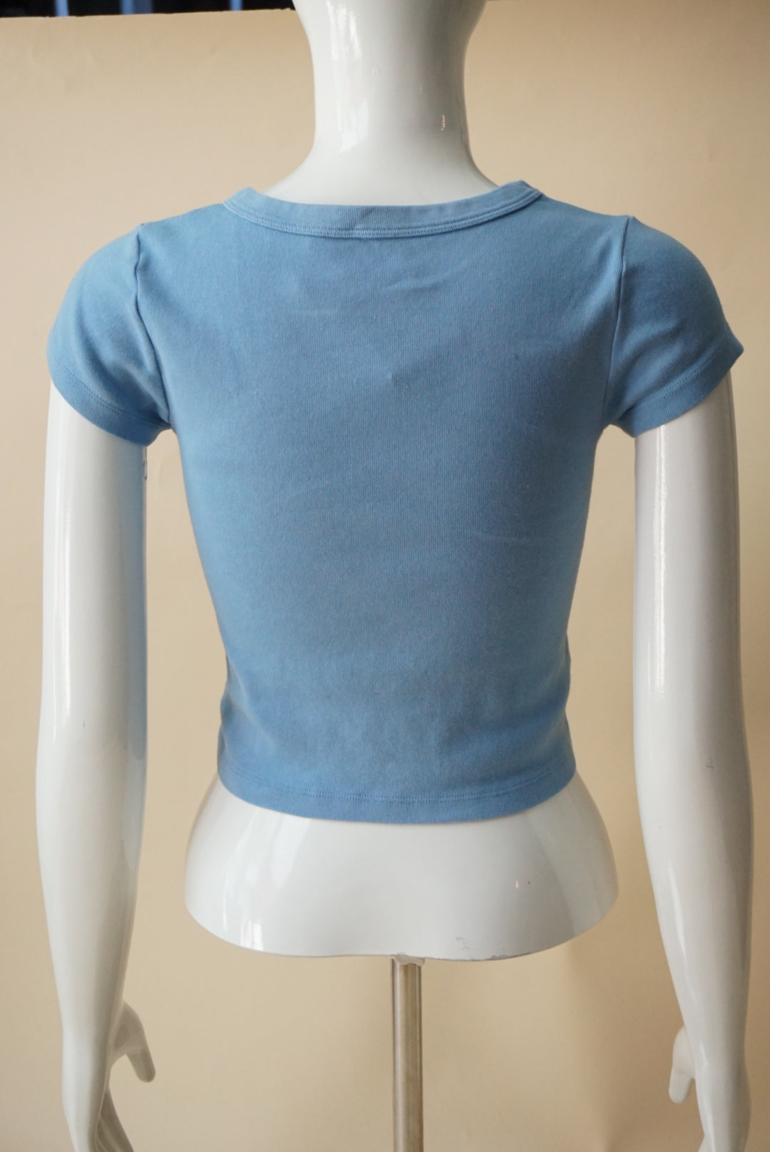 Brandy Melville John Galt Italia Baby Blue Cropped Tee - Size OS