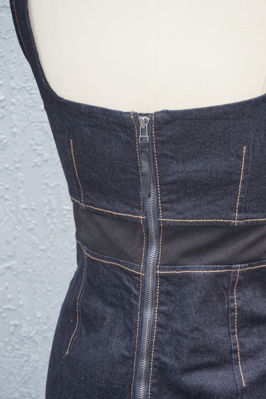 "Anthropologie" Denim Dark Wash Elastic Waistband Sleeveless Mini Dress NWT- Size 2