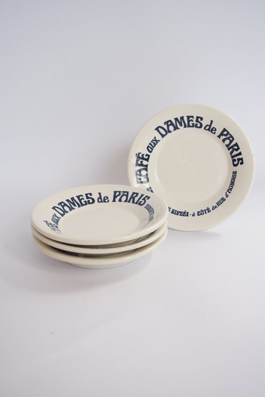 Vtg Howard Kaplan Sigma Cafe Aux Dames De Paris Small Saucer Dish - Set of 4
