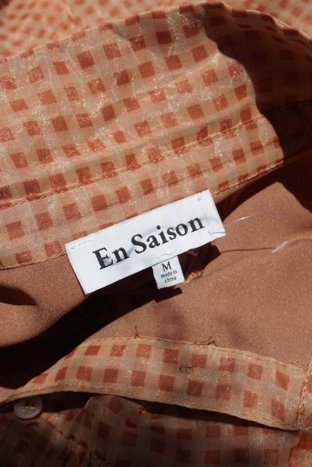 "En Saison" Checkered Organza Mini Baby Doll Dress - Size Medium
