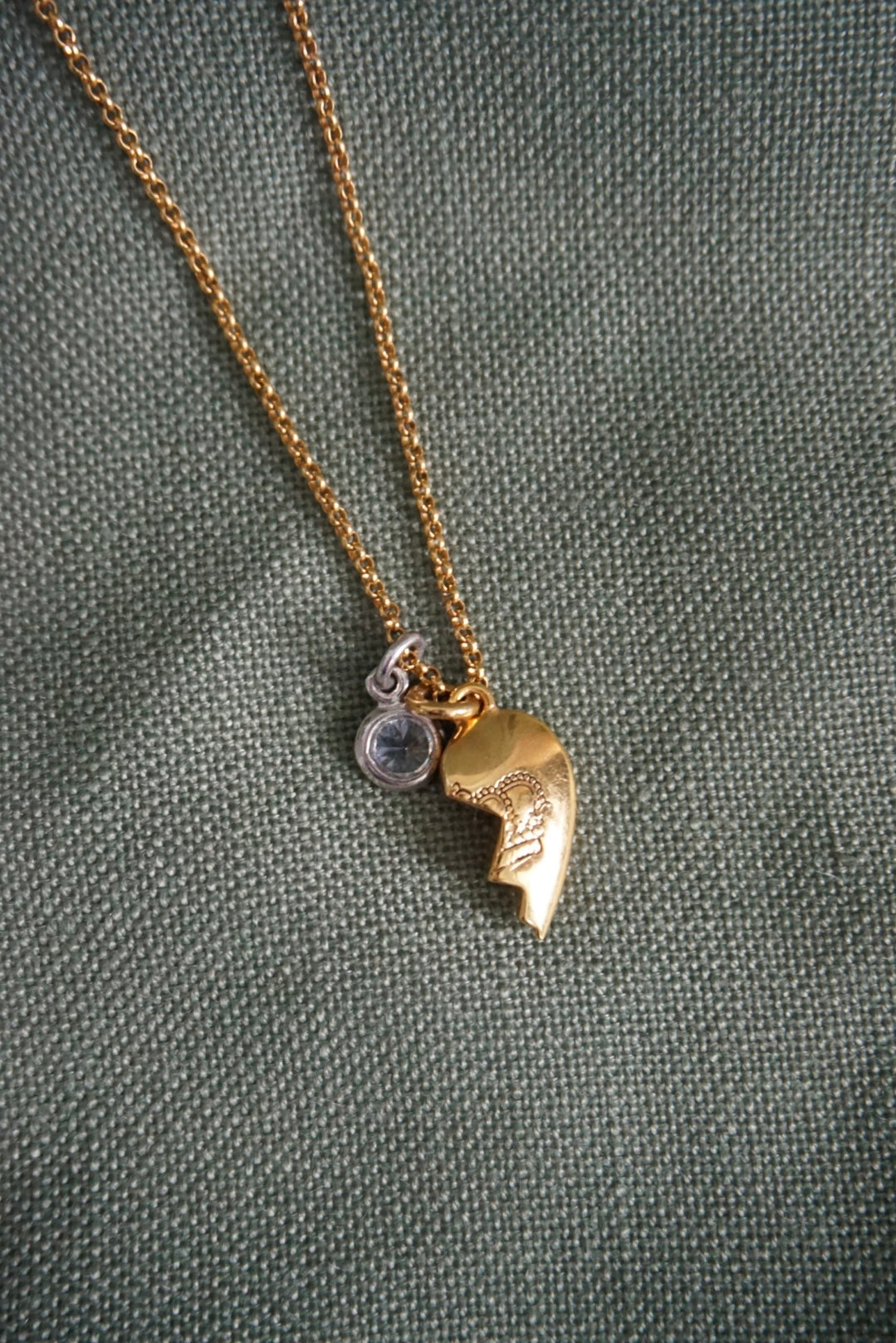 Juicy Couture Y2K Gold Half Heart Pendant Necklace