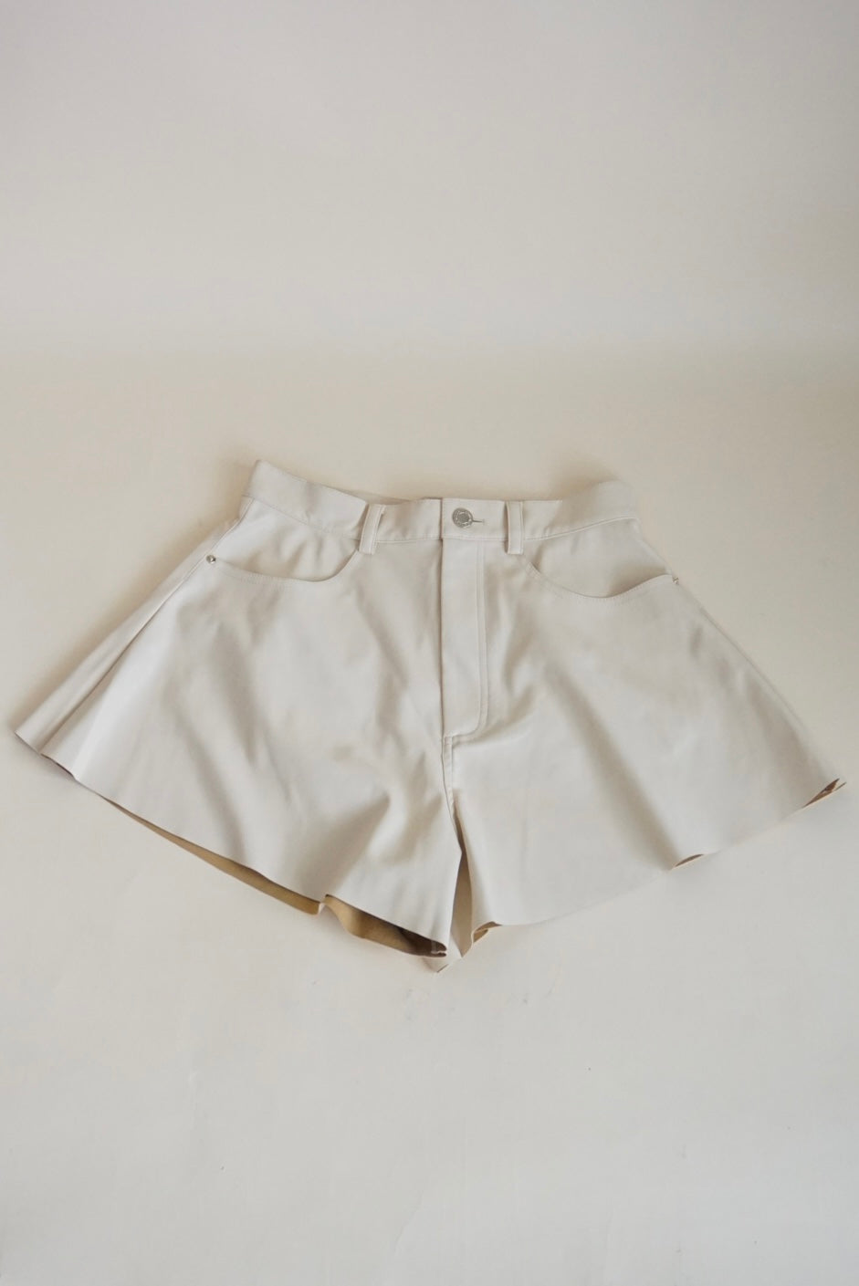 We Wore What Ivory Flare Bell Shorts - Size 28