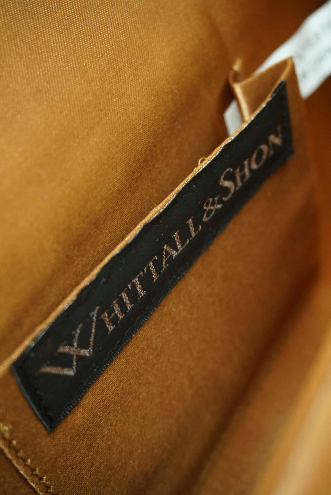 Vintage Whittall & Shon Velvet Pleated Shimmer Gold Evening Clutch