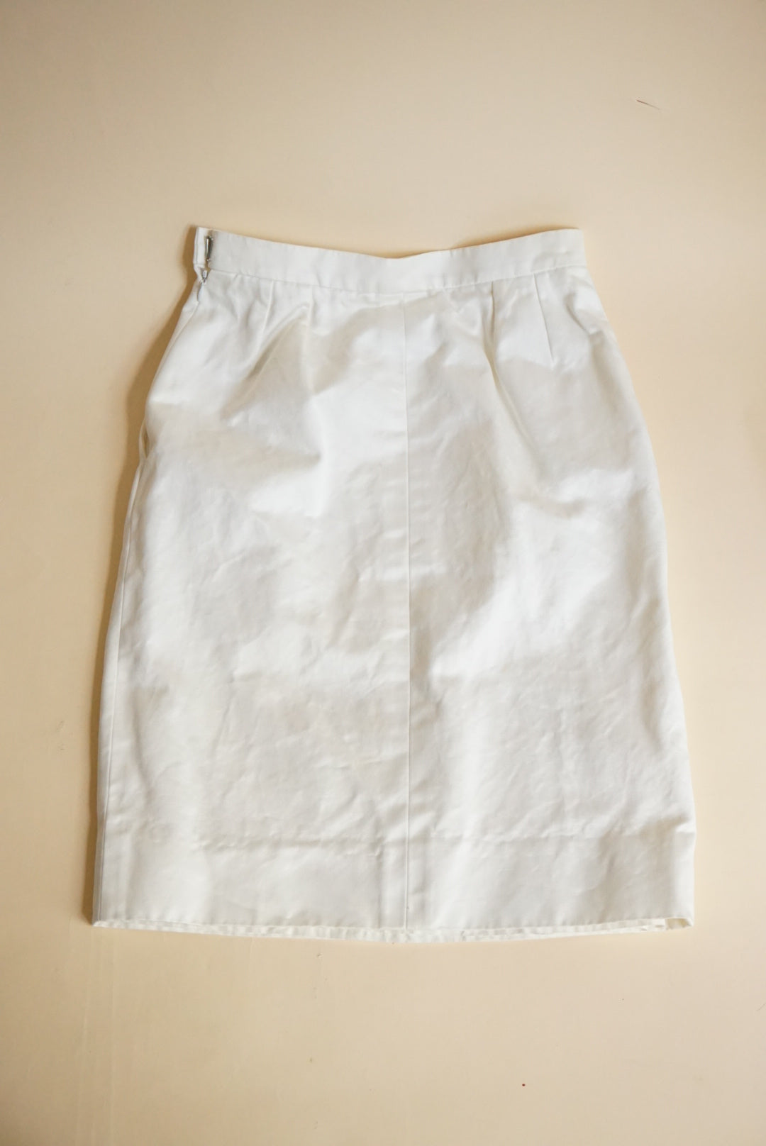 Vintage Yves Saint Laurent Rive Gauche White Pencil Pocket Skirt - Size 38